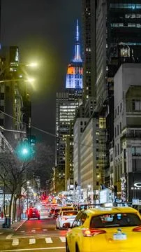 Manhattan by night Foto stock