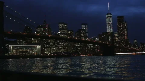 Manhattan NYC by night Stock Footage 50063030