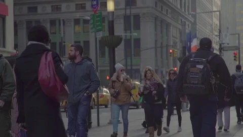 Manhattan people walking Stock Footage 85260412