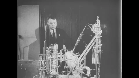 Manhattan project. Scientists in laboratories Stock Footage 296069197
