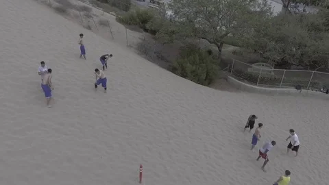 Manhattan Sand Dune run up drone day Video stock 81457043