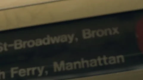 Manhattan Sign in the subway train. 스톡 동영상 255810026