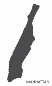 Manhattan silhouette map Stock Illustration