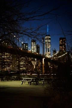The Manhattan skyline from Brooklyn Stock Photos