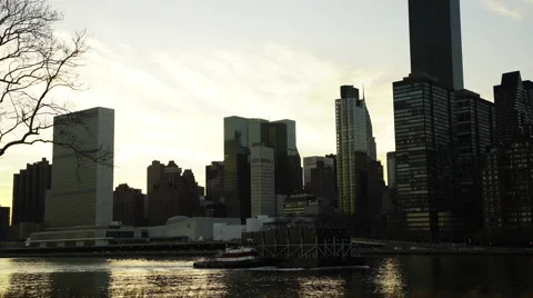 Manhattan skyline CLOUDS TIME LAPSE Stock Footage 60912948