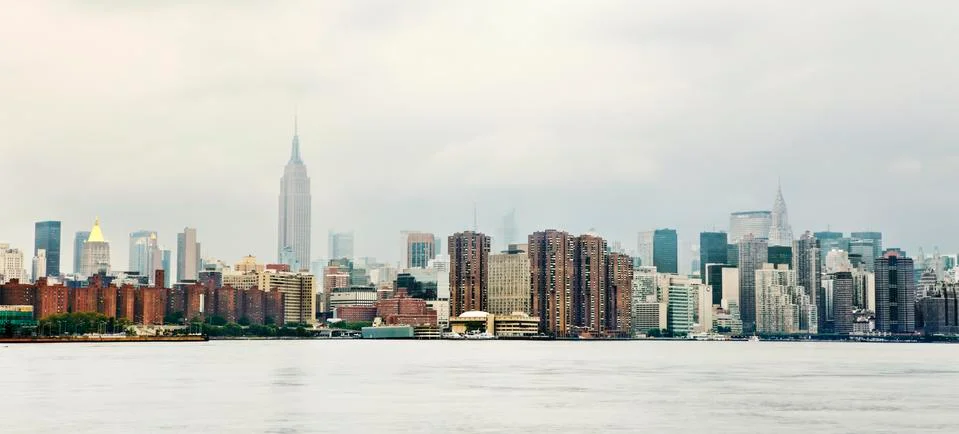Manhattan Skyline from the Hudson River Stock Photos