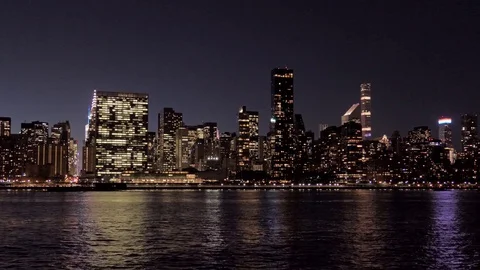 Manhattan Skyline Night Video stock 82578765
