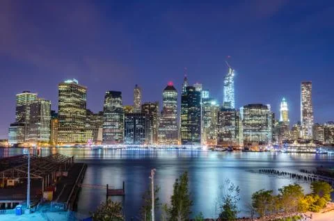 Manhattan skyline at night Foto stock