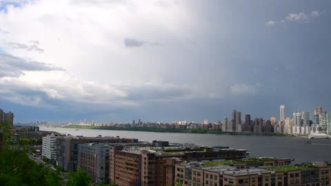 Manhattan skyline right before thunderstorm Stock Footage 254802052