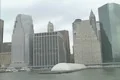 The Manhattan skyline as seen from the deck of a sightseeing boat Footage