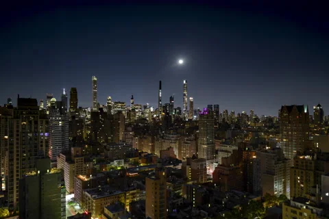 Manhattan Skyline Time Shift Stock Footage 164672955