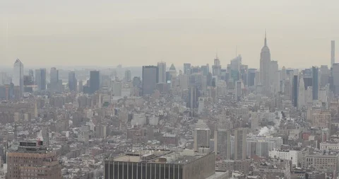 Manhattan skyline from WTC angle 2 스톡 동영상 117632254