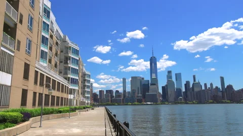 Manhattan skyscraper can be seen in Manhattan Ward. Stock-Footage 155420091