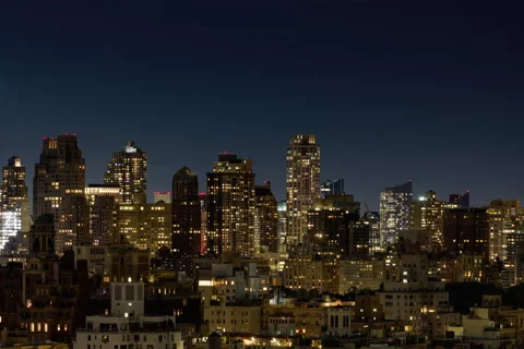 Manhattan Skyscraper Sunset Timelapse Fourth Stock Footage 216422930