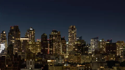 Manhattan Skyscraper Sunset Timelapse Fourth Stock Footage 216452822