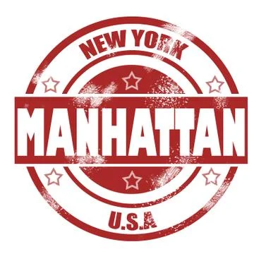 Manhattan Stamp Stock Illustration