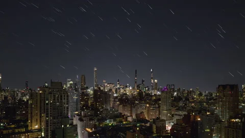 Manhattan Star Trails Timelapse One of Two Stock Footage 219374909