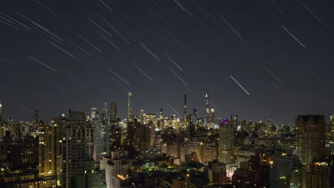 Manhattan Star Trails Timelapse Two of Two Stock Footage 219374126