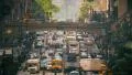 Manhattan street traffic congestion rush hour cars commute jammed New York City 4k or 4k+ Resolution