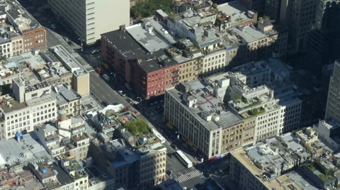 Manhattan street traffic high angle view 4K UHD Stock Footage 56090232