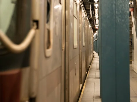 Manhattan subway train station time lapse - New York Stock Footage 72859827