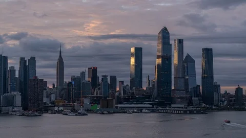 Manhattan Sunrise Stock Footage 129731536