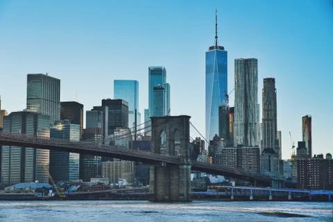 Manhattan at Sunset Stock Photos