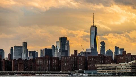 Manhattan sunset Stock Photos