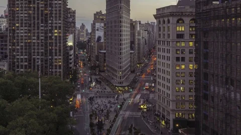 Manhattan time-lapse.An early evening time lapse of the Flatiron District Video stock 70816269