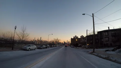 Manhattan View Drive through West New York Time Lapse 4K Stock Footage 102150351