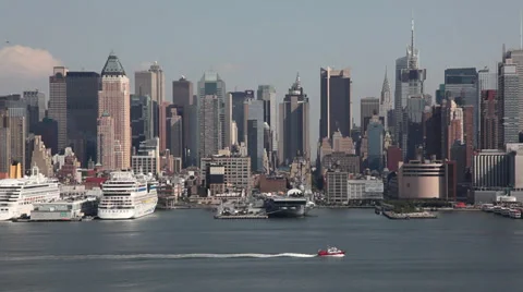 Manhattan view from Hoboken Stock Footage 29657758