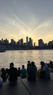 Manhattan View at Sunset Stock Photos