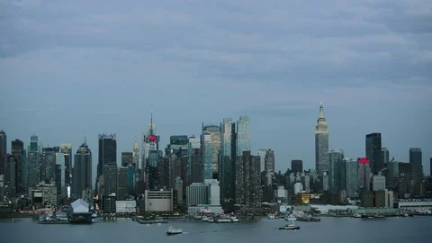 Manhattan view from Weehawken Stock Footage 73645792