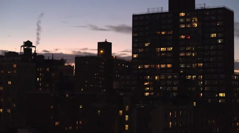 Manhattan Winter - Dusk Stock Footage 46044119