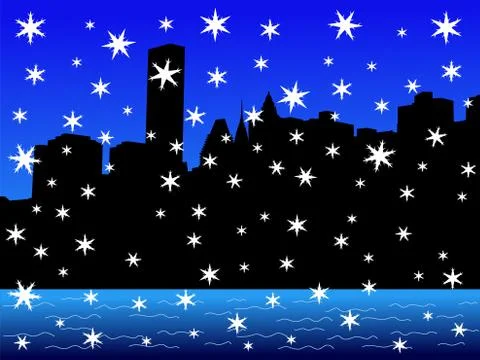 Manhattan in winter Stock Illustration