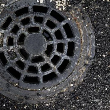 Manhole cover composition Stock Photos