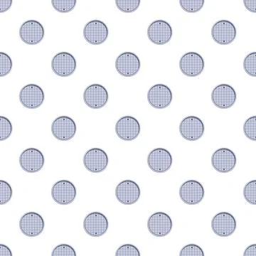 Manhole covers forming a repeating grid pattern Illustrazione stock
