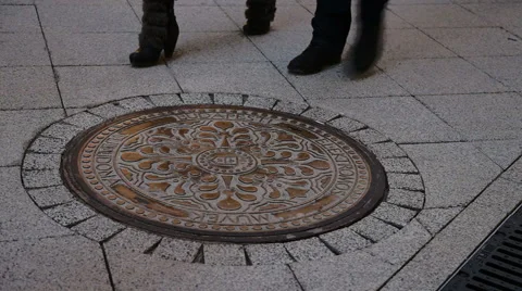 Manhole, gutter. Budapest Stock Footage 68513767
