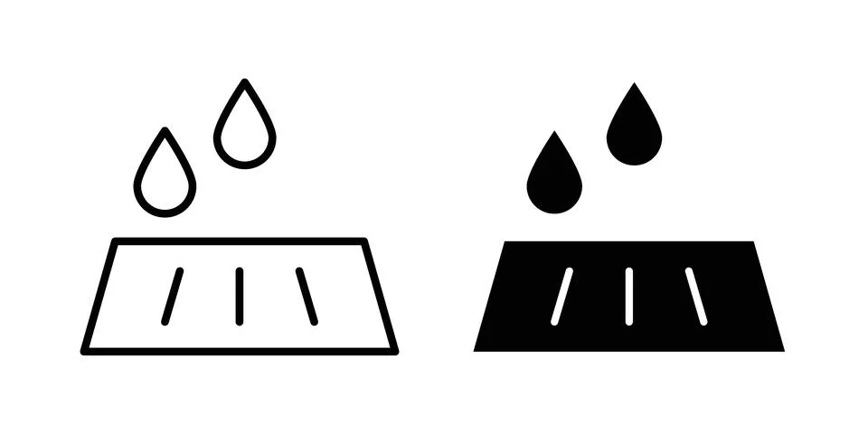 Manhole icon silhouette vector set. thin line pack Stock Illustration