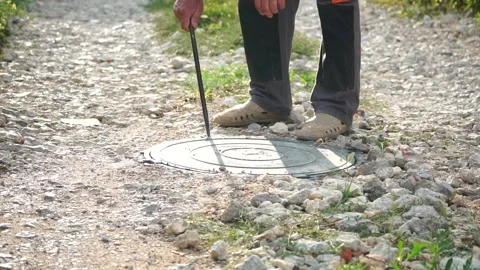 Manhole, Open, Worker - Man opens sewer ... | Stock Video | Pond5