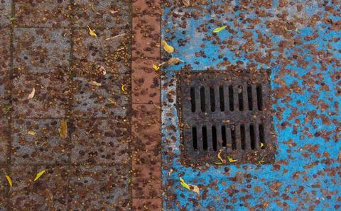 Manhole in the side pass Stock Photos