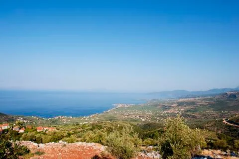 Mani landscape in greece Stock Photos
