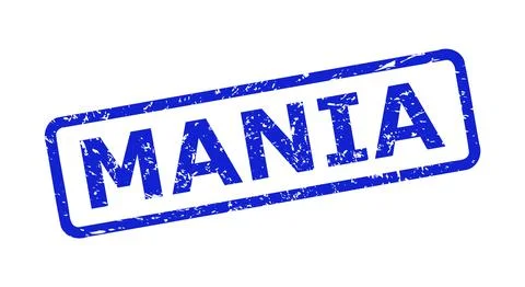 MANIA Stamp with Rubber Surface and Rounded Rectangle Frame 스톡 일러스트