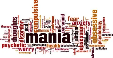 Mania word cloud Stock Illustration