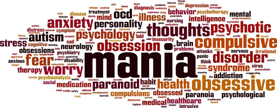 Mania word cloud 스톡 일러스트