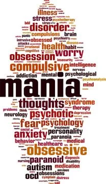 Mania word cloud Stock Illustration