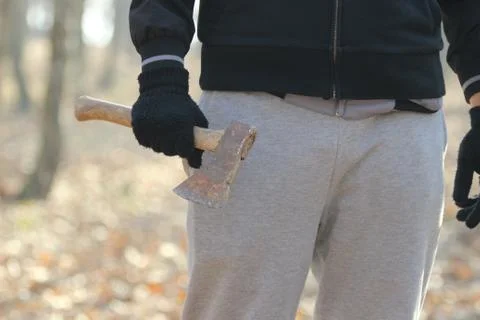 Maniac with an ax Stock Photos