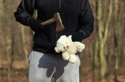 Maniac with an ax Stock Photos