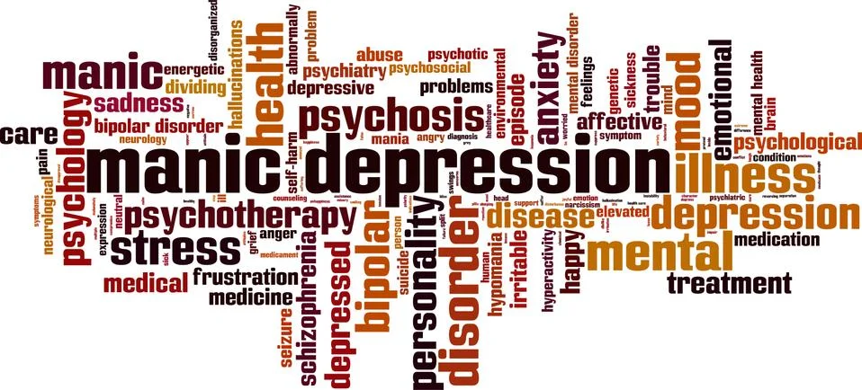 Manic depression word cloud Stock Illustration