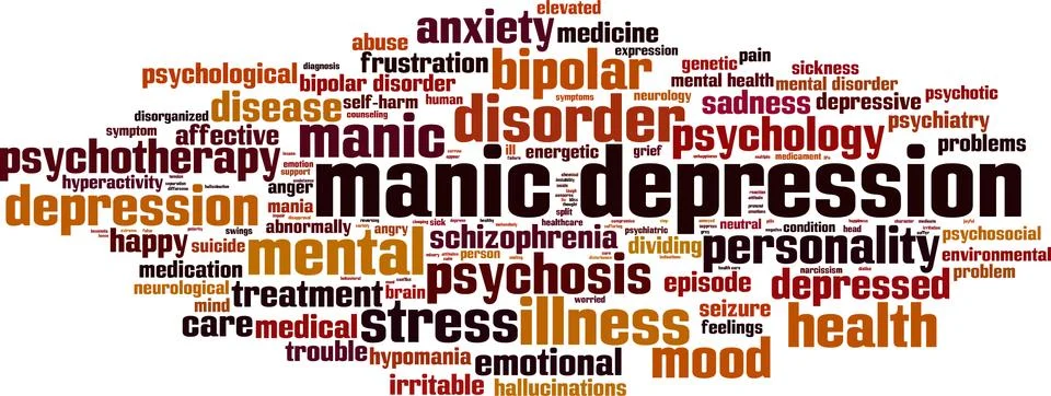 Manic depression word cloud Stock Illustration